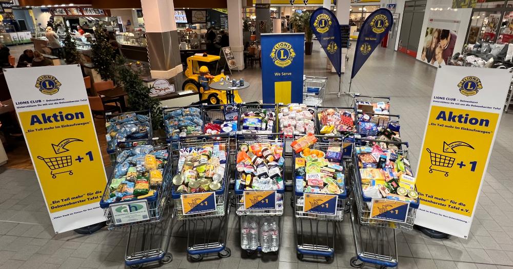 Volle Einkaufswagen mit Lebensmitteln